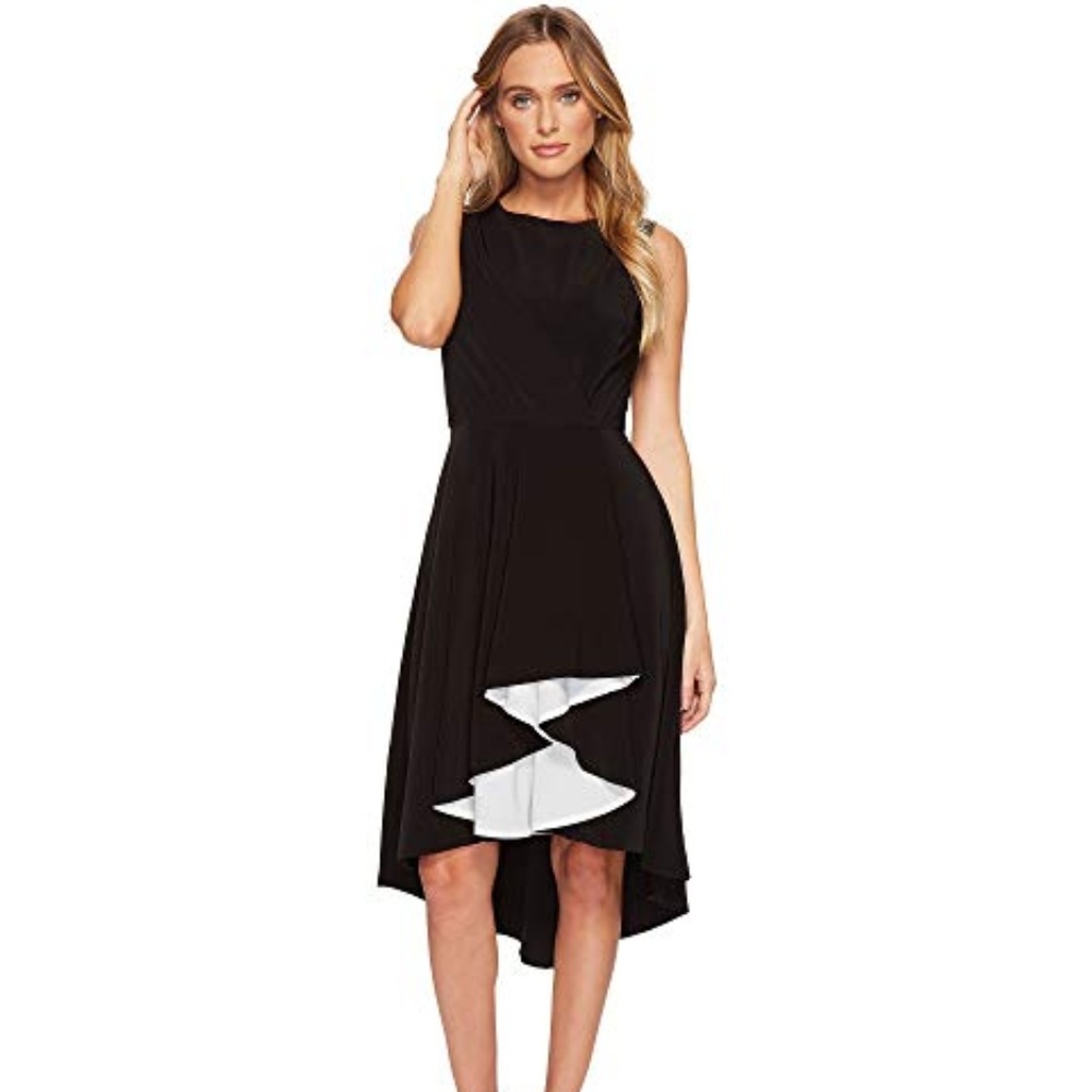 Black & White hi-low cocktail dress